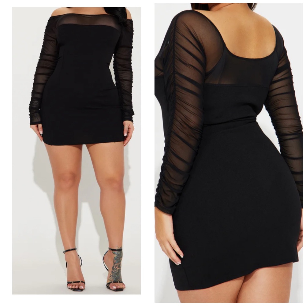 Fashion Nova Black Long Sleeve Dress